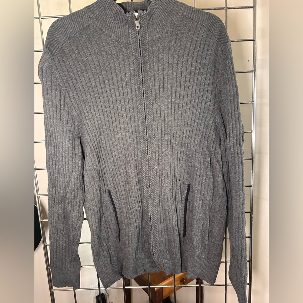 Alfani Gray Zip-Up Men's Sweater size L